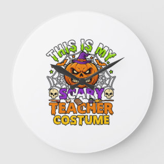 Grande Horloge Ronde Est Costume d'enseignant effrayant Haloween Sorciè