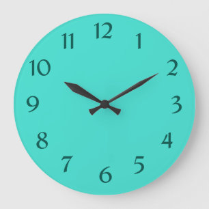 Grande Horloge Ronde Esthétique turquoise moderne