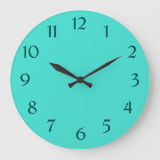 Grande Horloge Ronde Esthétique turquoise moderne