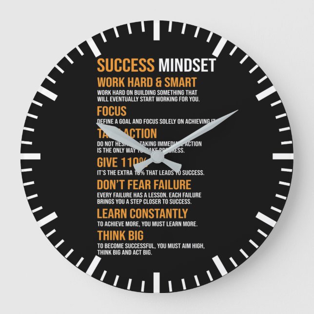 Grande Horloge Ronde État d'esprit du succès - Motivation (Recto)