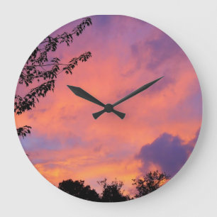 Grande Horloge Ronde Été Coucher du soleil