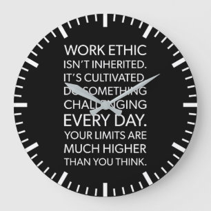 Grande Horloge Ronde Éthique du travail, travail dur - Gymne motivatio