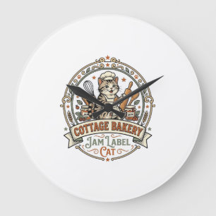 Grande Horloge Ronde Étiquette de confiture de la boulangerie de cottag
