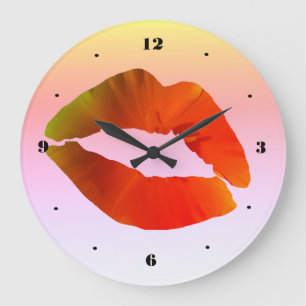 Grande Horloge Ronde Étiquette rouge ronde (grande)