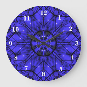 Grande Horloge Ronde Étoile bleue