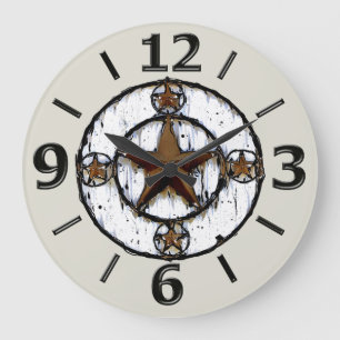 GRANDE HORLOGE RONDE ÉTOILE DE TEXAS SALE