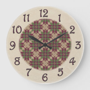 Grande Horloge Ronde Étoile verte piquée de Bourgogne