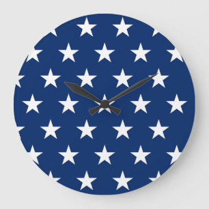 Grande Horloge Ronde Étoiles américaines Clock du mur acrylique