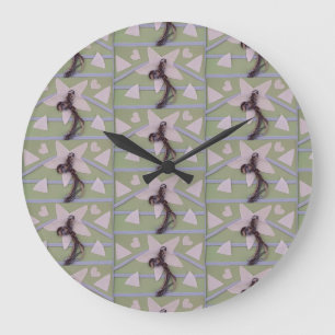 Grande Horloge Ronde Étoiles flottantes