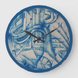 Grande Horloge Ronde Étude sur l'horloge bleue 2 arrière