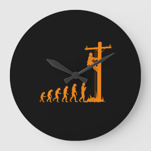 Grande Horloge Ronde Évolution Cool Unique Du Cadeau De L'Électricien