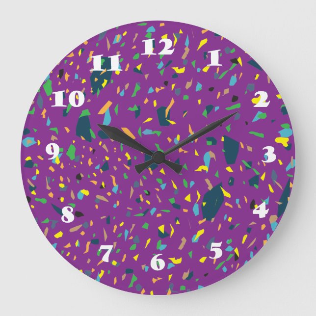 Grande Horloge Ronde Explosion de Confetti (Recto)