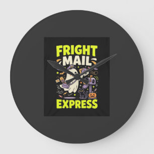Grande Horloge Ronde Express Courrier d'Effroi d'Halloween