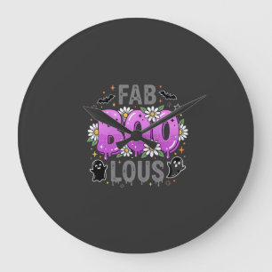 Grande Horloge Ronde Fab Boo Lous modèle de fantôme d'Halloween_1