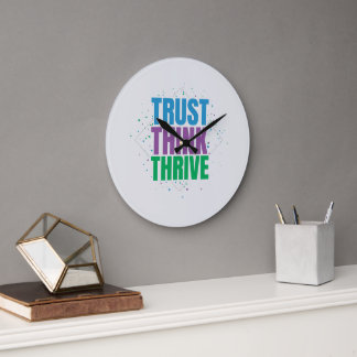 Grande Horloge Ronde Faire Confiance Penser Prospérer – Conception de c