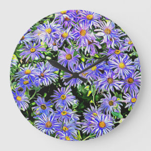 Grande Horloge Ronde Faisses romantiques violettes