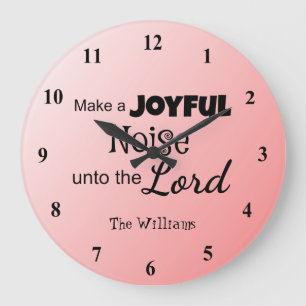Grande Horloge Ronde Faites un bruit joyeux assez rose