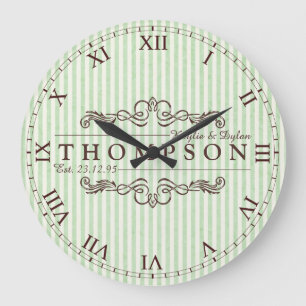 Grande Horloge Ronde Faites votre propre Monogramme d'anniversaire de l