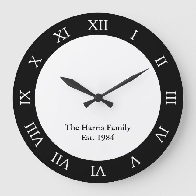 Grande Horloge Ronde Famille personnalisée (Recto)