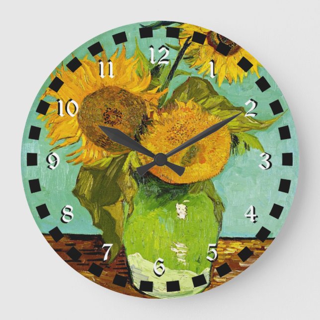 Grande Horloge Ronde Famous Painting, Sunflowers, 1888 (Recto)
