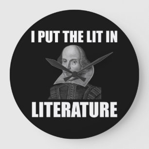 Grande Horloge Ronde Fan de littérature de Shakespeare drôle