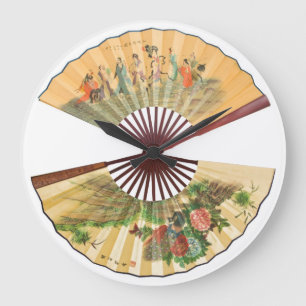 Grande Horloge Ronde Fans de chinois traditionnel