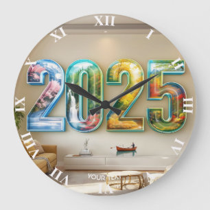 Grande Horloge Ronde Fantaisie Mignon  2025 Quatre Chiffres