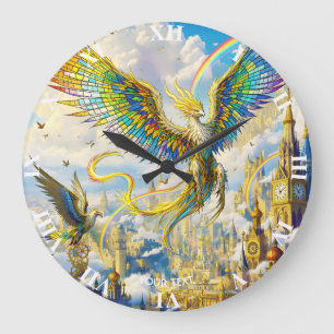 Grande Horloge Ronde Fantastique ville de griffon Steampunk mignon