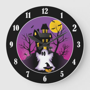 Grande Horloge Ronde Fantôme éffrayant de Halloween