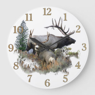 Grande Horloge Ronde Faune de mâle et de taureau