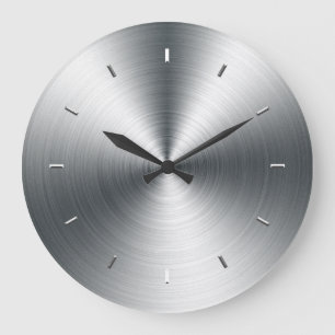 Grande Horloge Ronde Faux Brushed Sheet metal Wall Clock