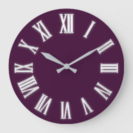 Grande Horloge Ronde Faux Gold Métallic Minimal Chiffres Romains Bourgo