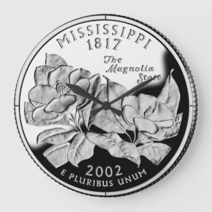 Grande Horloge Ronde Faux Mississippi State Quarter Clock
