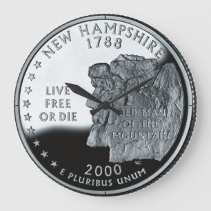 Grande Horloge Ronde Faux New Hampshire State Quarter Clock