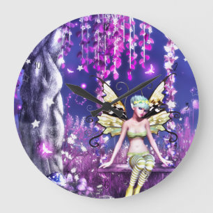 Grande Horloge Ronde Fée adorable