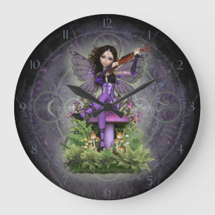 Grande Horloge Ronde Fée d'améthyste