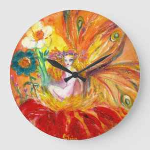 GRANDE HORLOGE RONDE FÉE DES FLEURS