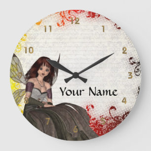 Grande Horloge Ronde Fée gothique mignonne