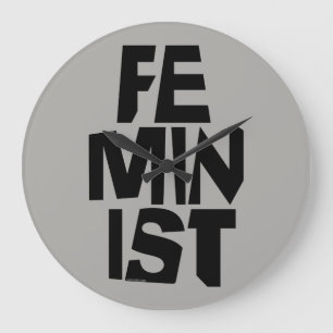 Grande Horloge Ronde Femme égale imitation de fille féminine féministe