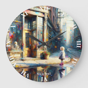 Grande Horloge Ronde Fenêtre Boutique Imaginaire fille mignonne