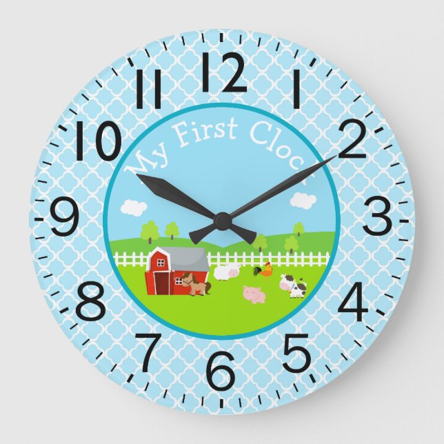 Grande Horloge Ronde Ferme avec Animals My First (Recto)