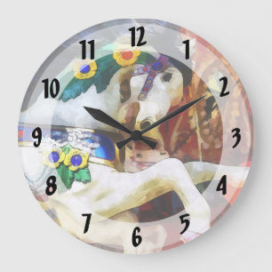 Grande Horloge Ronde Fermeture du Carousel Horse