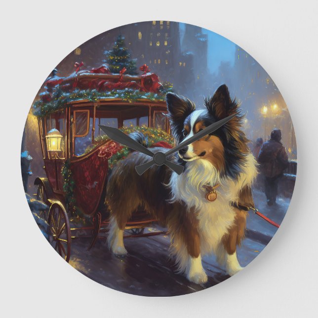Grande Horloge Ronde Festin de Noël de Papillon (Recto)