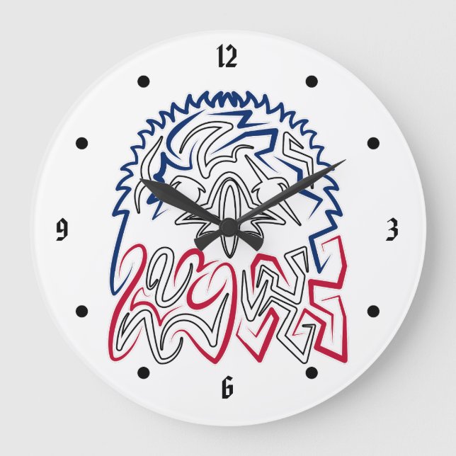 Grande Horloge Ronde Fête de l'Indépendance Aigle américain (Recto)