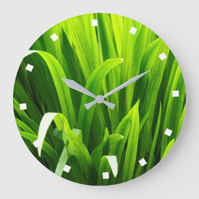 Grande Horloge Ronde Feuilles rétroéclairés dans le jardin (Recto)