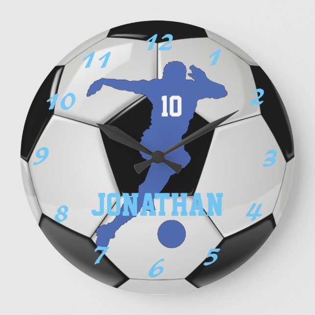 Grande Horloge Ronde Fier Soccer Maman Personnelle et personnalisable (Recto)