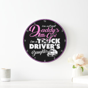 Grande Horloge Ronde Fière fille du conducteur de camion