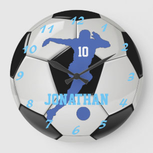 Grande Horloge Ronde Fière Maman de Footballeur Personnalisable