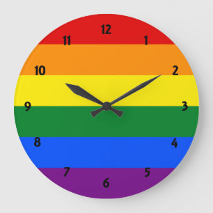 Grande Horloge Ronde Fierté arc-en-ciel