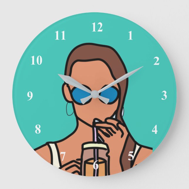 Grande Horloge Ronde Fille bubble thé ado moderne (Recto)